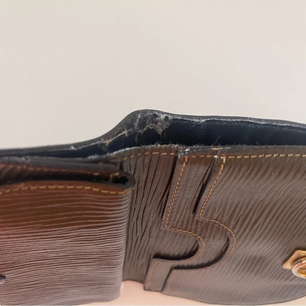 Fendi Wallet Zucca Demi-Lune Bi-Fold Coin Purse Vintage Luxury Brown Green
